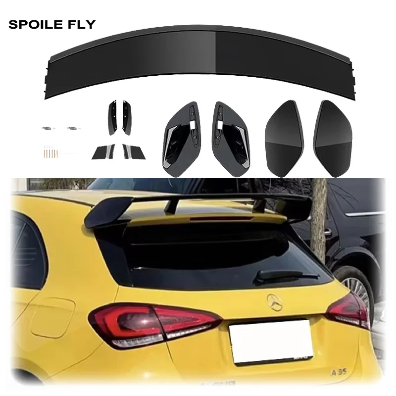 2019 To Up For Mercedes Benz A Class W177 Hatchback  A35 A45 Style Car Rear Spoiler Wing Lip By High Quality ABS Gloss Black