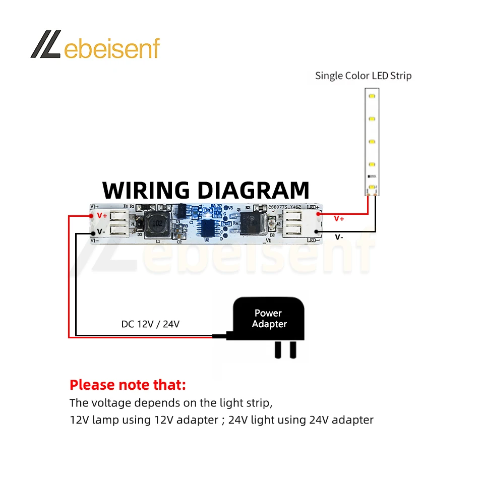 LED Wave Hand Switch Dimmer Welding-Free DC 12V 24V 6A 1CH Single color Controller Module for 5050 Built-in Lighting Strip Light