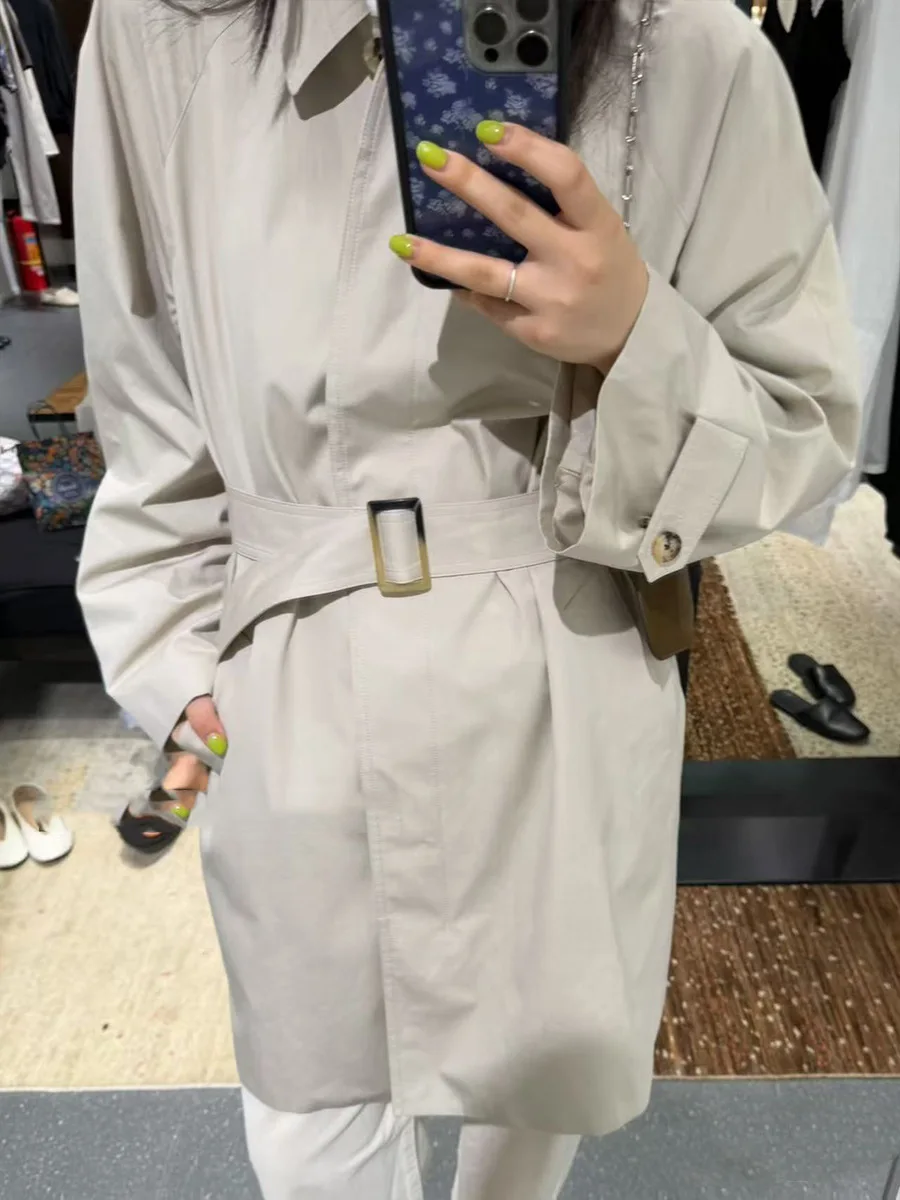 New Autumn/winter Cotton Mid-length Trench Coat
