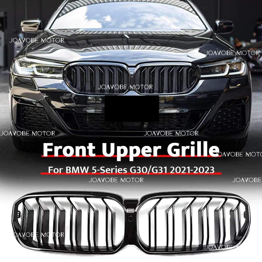 

Глянцевая черная решетка переднего бампера с двойной линией для BMW 5-й серии G30 G31 2021-2023