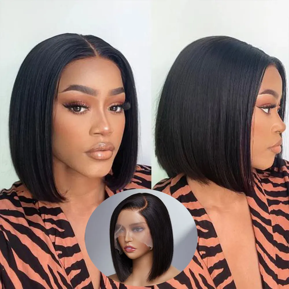 Bob Wig Human Hair 13x4 Bob Lace Front Wigs Human Hair 180% Density 4x4 Short Bob Human Hair 12 Inchs Bob Wigs for Back Women