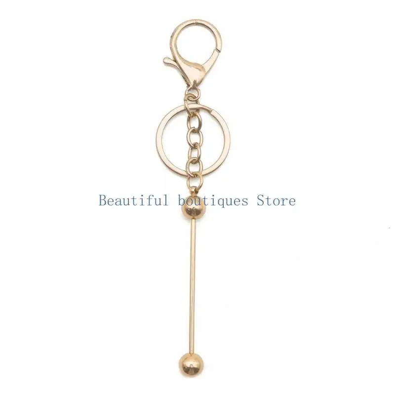 

U4LF Handmade Metal Beaded Keychain Unique and Stylish Key Holder Metal DIY Bead Keychain Multifunctional Keyring Jewelry