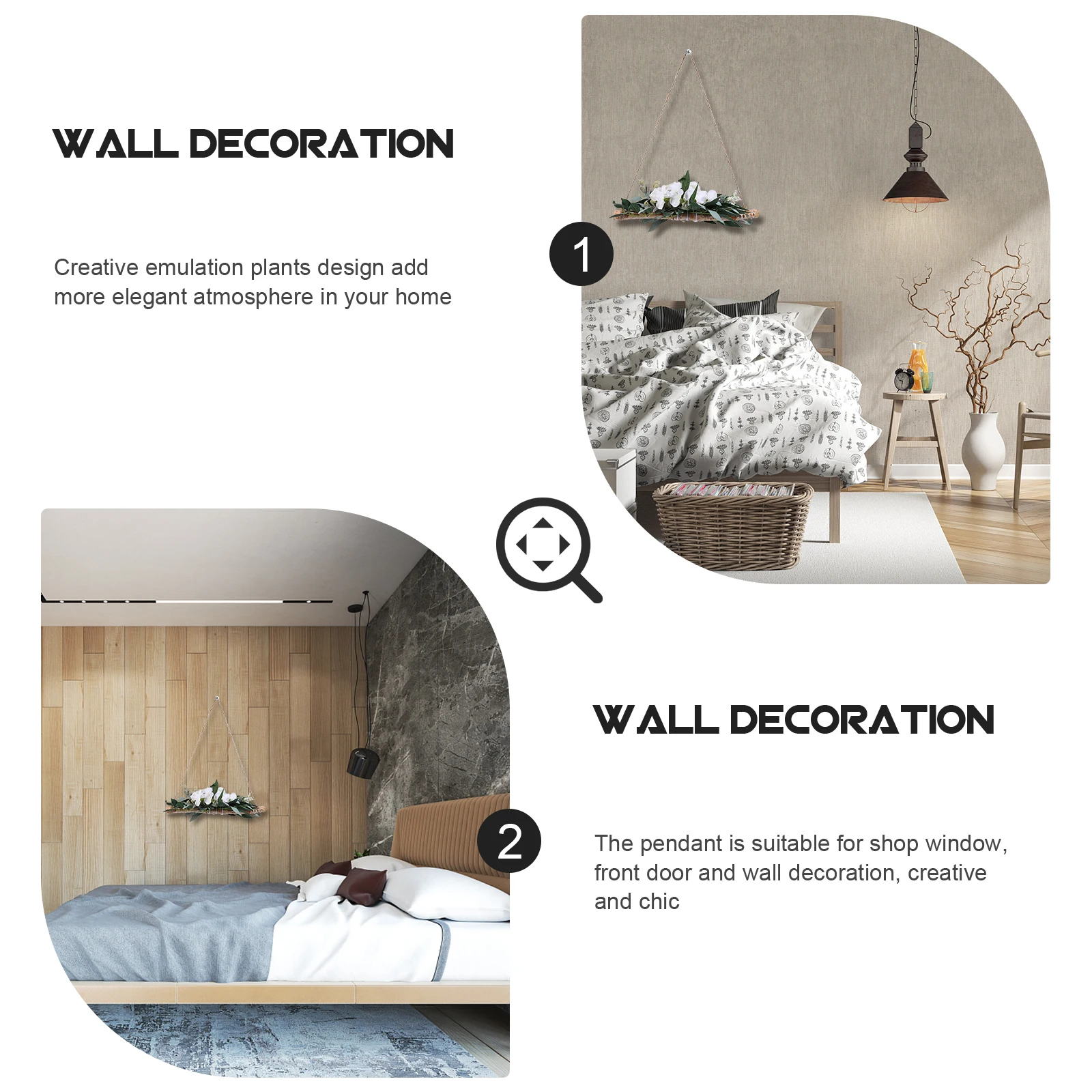 

1pc Artificial Wood Green Plant Leaves Decoration Natural Material Creative Design Home Party Wall Hanging Ornament
