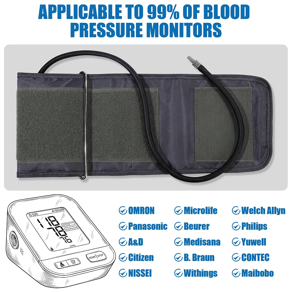 15-24cm 22-32cm 32-52cm 22-66cm Universal Arm Blood Pressure Cuff Adult Child Sphygmomanometer Tonometer Home Health Care Tool