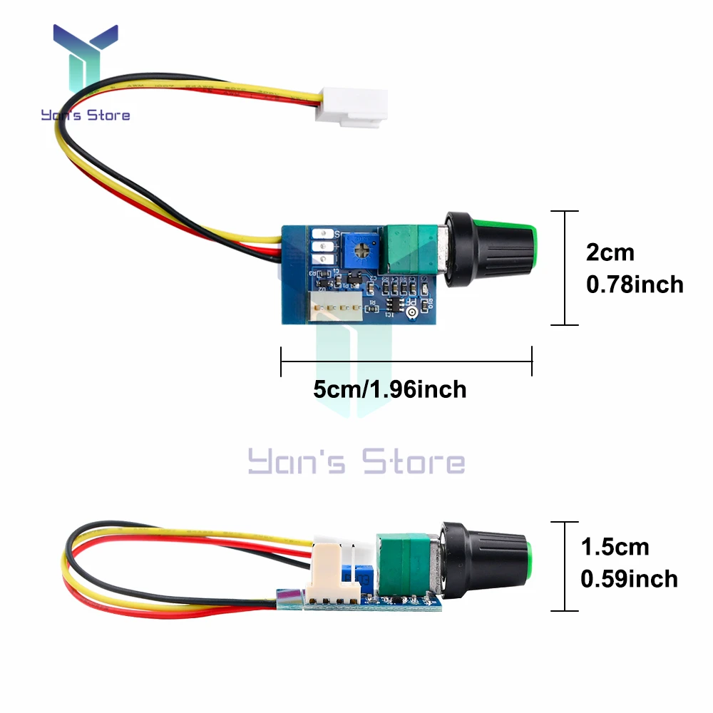 DC 12V wentylator PWM szybkość silnika płyta kontrolera z pokrętło przełącznika instrukcja 4-przewodowy elektryczny regulator prędkości moduł