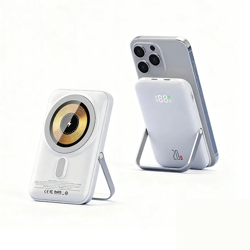 

Magsafe Power Bank 10000mAh Magnetic Battery with Stand External Battery 20W Fast Charging For iPhone 16 15 14 13 12 PowerBank