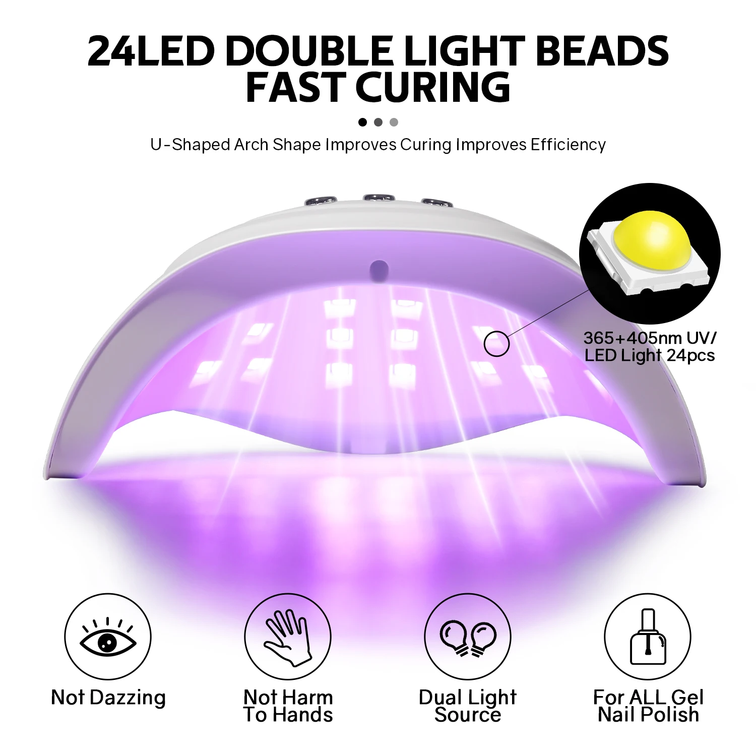 Lampada per unghie UV LED 72W Macchina per asciugare le unghie con rilevamento del movimento 24LED Lampada per asciugatura UV per polimerizzare strumenti per saloni di smalto gel UV