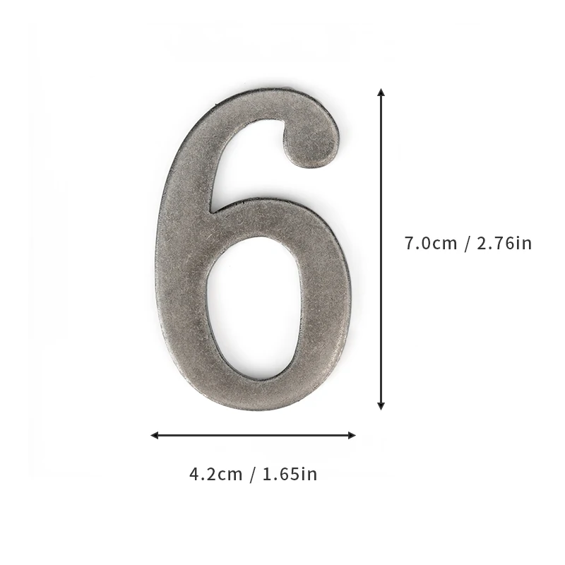 Silberne Metalltürnummer mit Magneten, 7 x 4 cm, Hausnummer, Wohnungstürnummer für Outdoor, Hotel, Zuhause, Briefkastenetikett – Detail 13