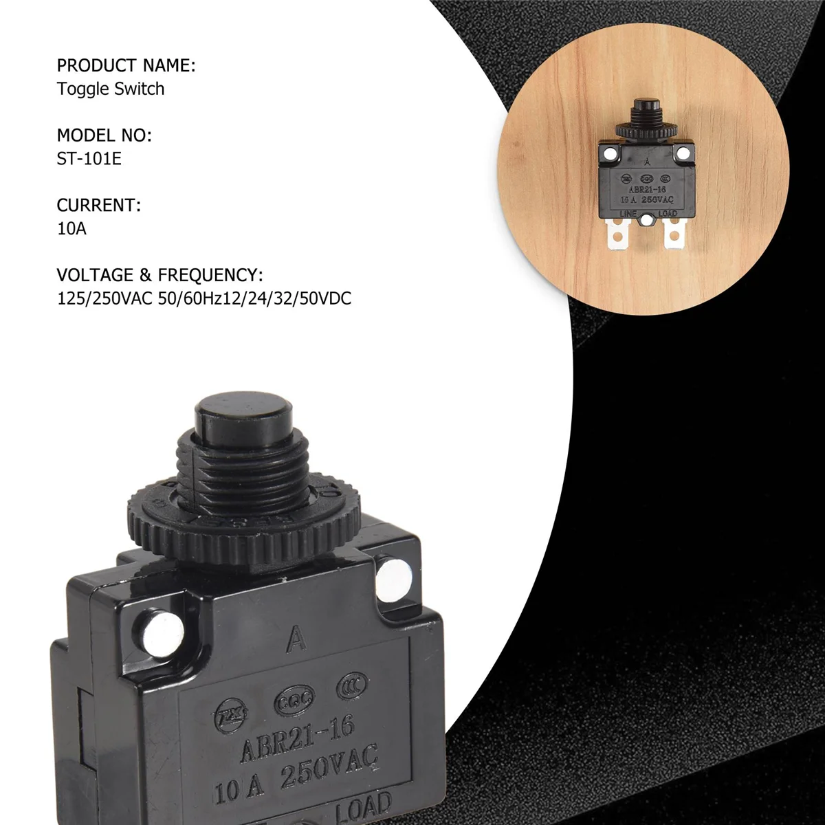 125/250vac 50/60Hz 10a 2 Pin Terminals-101e Ac Dc Tuimelschakelaar