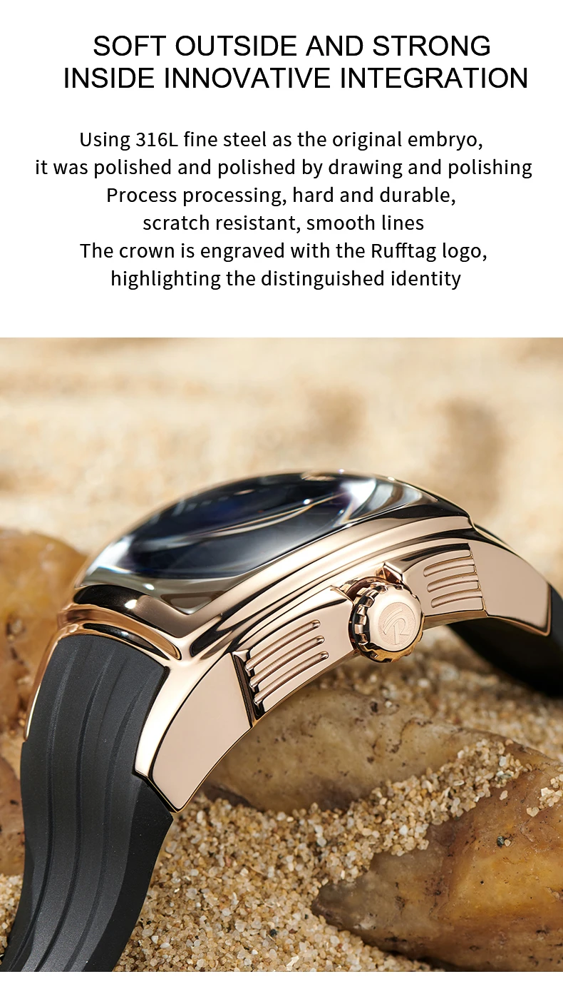 리프 타이거 남성용 오토매틱 시계, 기계식 손목시계, 토노형, 야광, 방수, 사파이어 미러, 스켈레톤 드래곤 다이얼