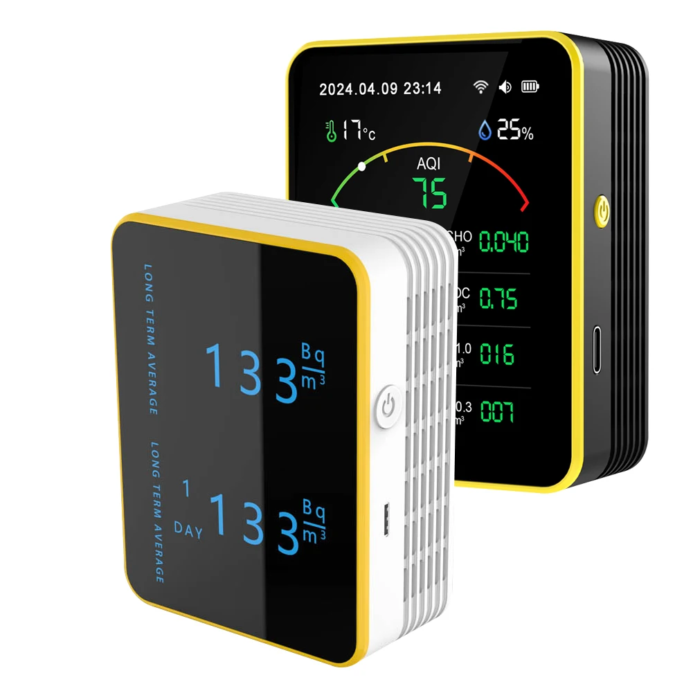 Tuya WiFi 15in1 Air Quality Detector Household Portable AQI PM0.3 PM1.0 PM2.5 PM10 CO CO2 TVOC HCHO Tester TFT Display Time