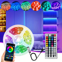 Smart RGB Music Sync LED Strip Lights with App & 44-Key Flexible Color Changing Lights USB Powered for Bedroom Home TV Backlight