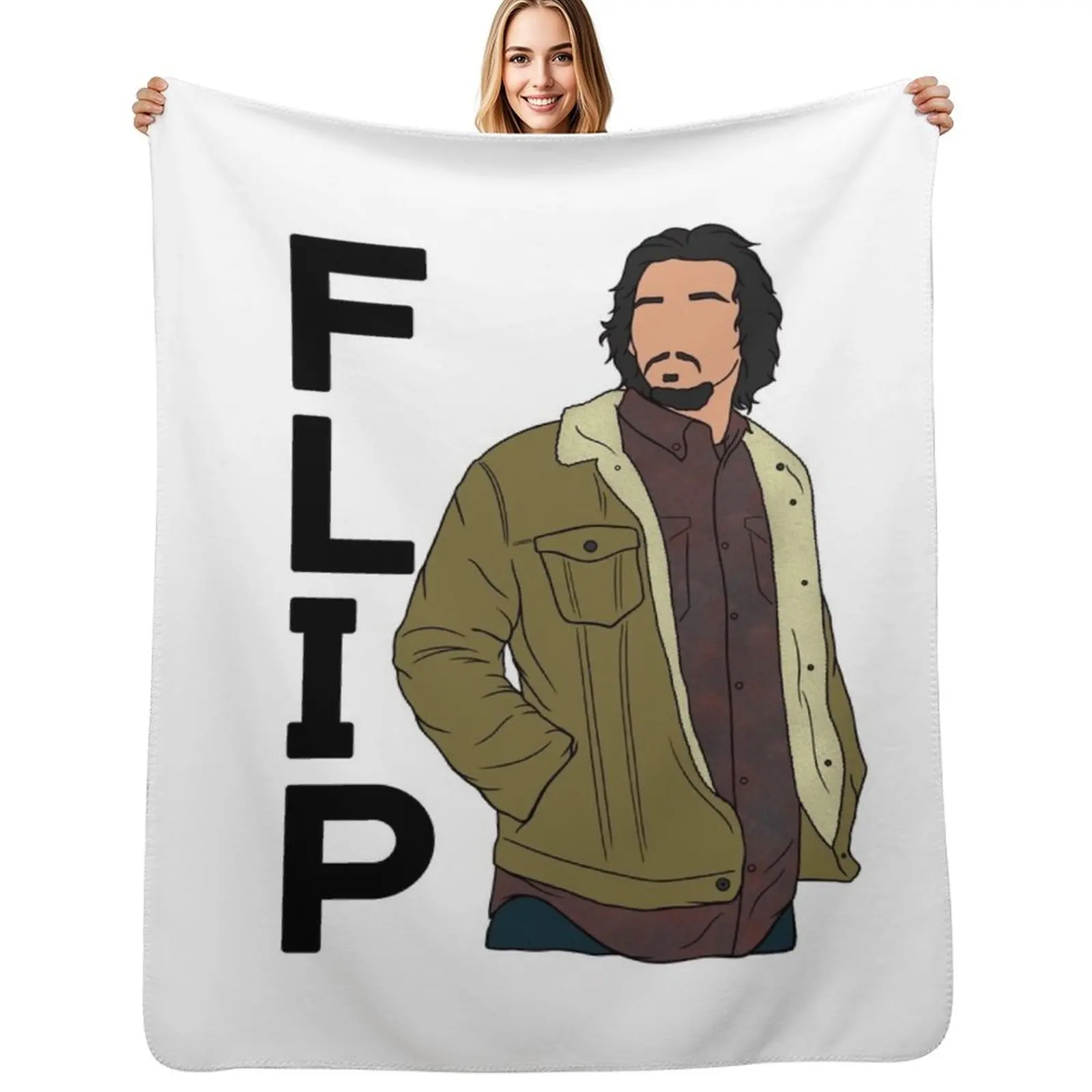 

FLIP Throw Blanket Shaggy Furry Soft Blanket for Bedroom Living Room