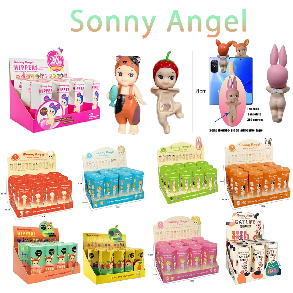 Cat Life Sonny Angel Animal Fruit Toys Decorative Mini Action Figures Dolls Anime Hipper Angels Phone Christmas Halloween Gift