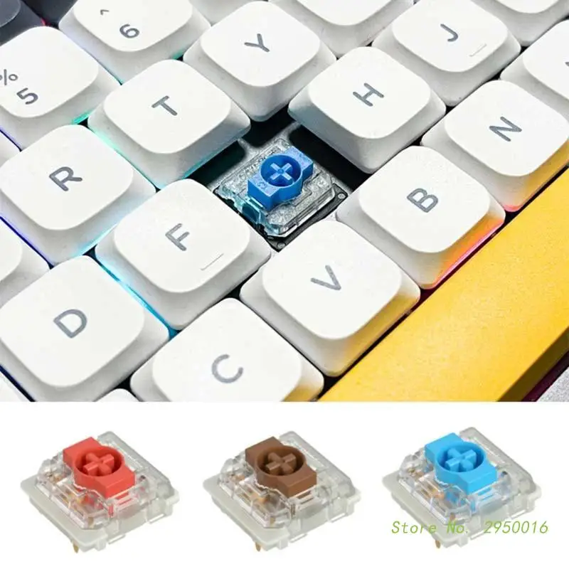 10pcs RGB Mechanical Keyboard Switch for GATERON KS-33 Low Profile 2.0 3Pin Blue Red Brown Customized DIY Hot Swap Switches