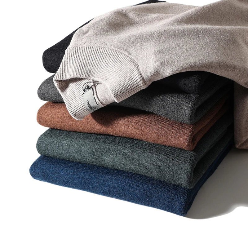 

Мягкий, приятный к телу мужской вязаный свитер из шерстяной смеси, однотонный, зимний, модный, повседневный, с длинным рукавом, круглым вырезом