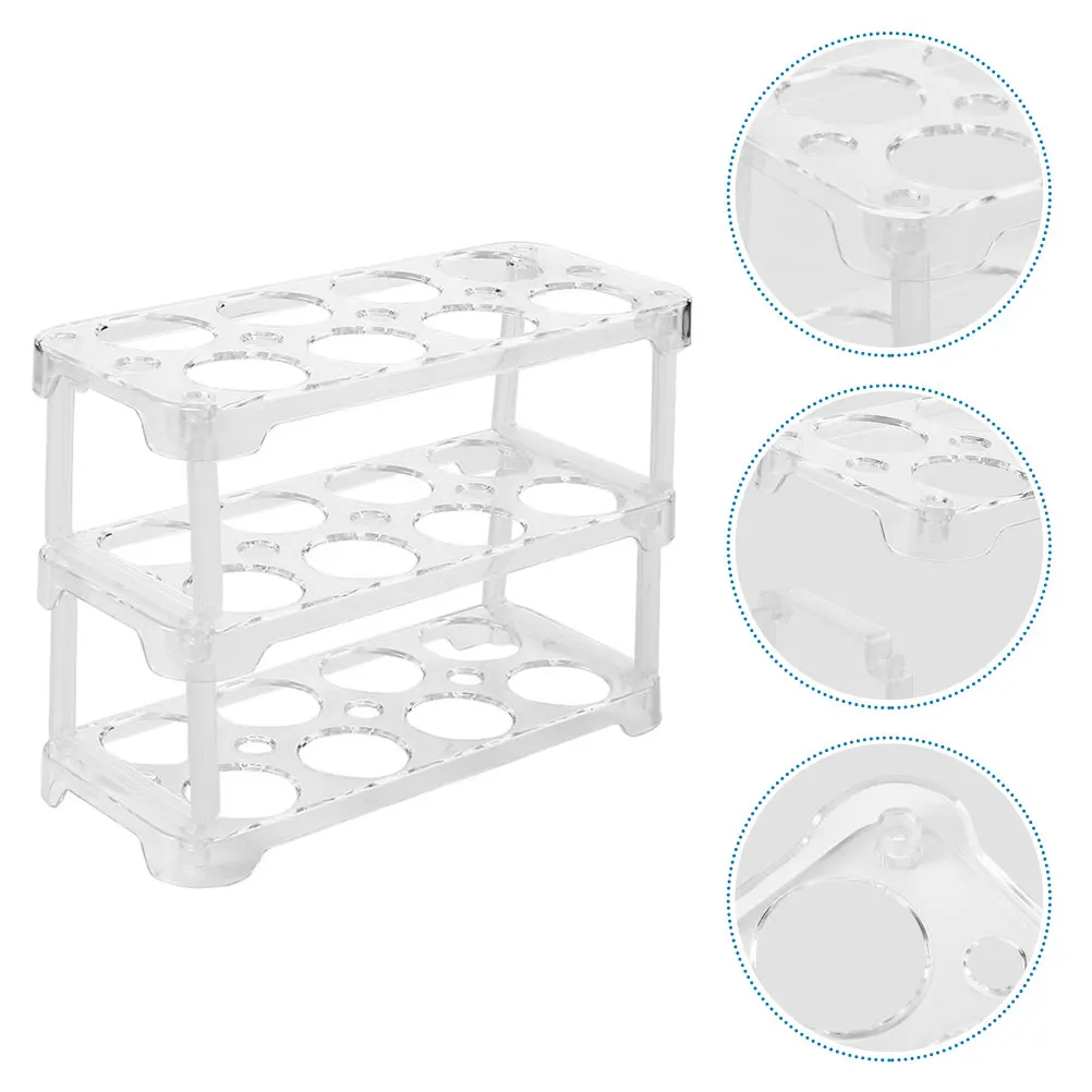 

Egg Holder for Fridge Transparent Lattice Kitchen Tray Storage Frame Durable Safe Food Box Large Capacity Three Tier Practical