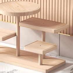 Wooden Riser Display Shelf Wood Counter Stand Solid Wood Scale Shelf Office Bedroom Table Cupcake Jewelry Collectibles Display