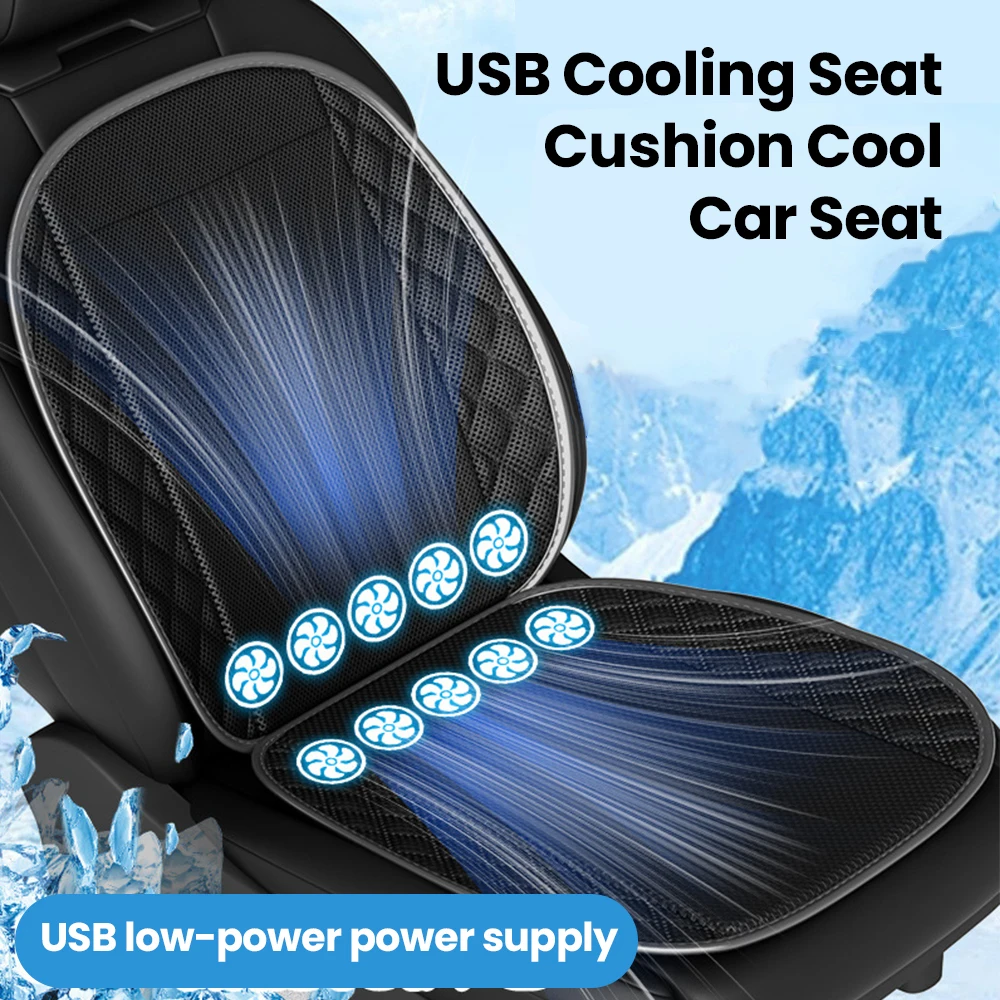 Car summer ventilation seat cushion, cooling seat cushion, cold air breathable cooling pad, truck use with back strap fan