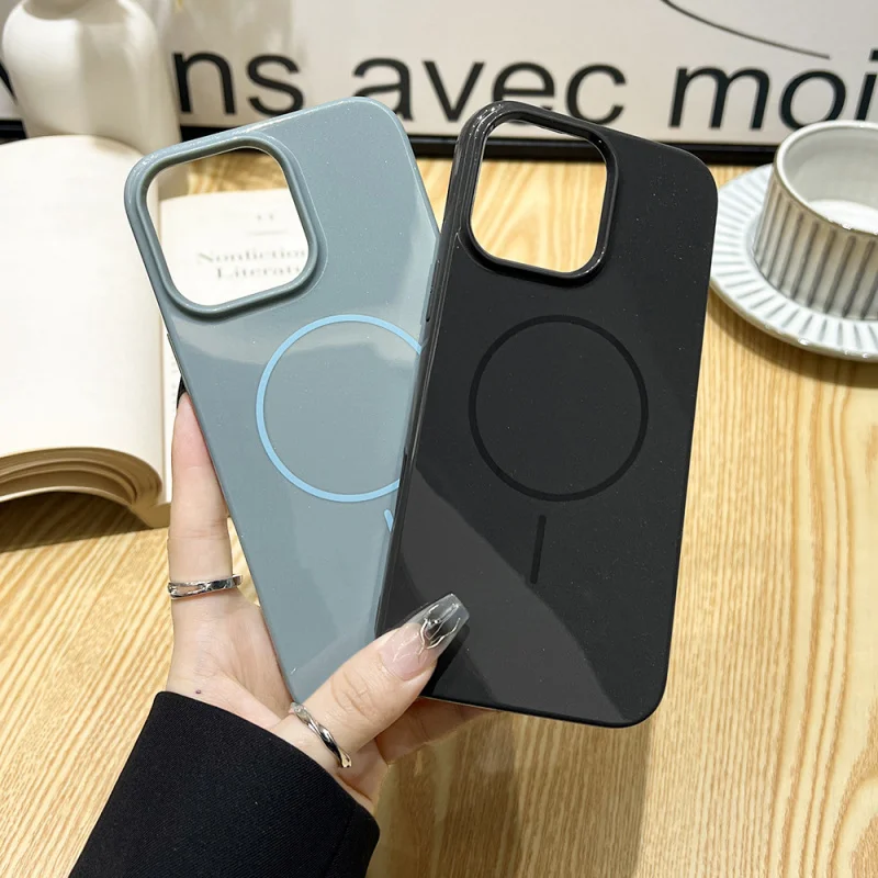 Succion magnétique à cercle fin mat pour PC souple, adaptée à l'iphone 16 15 14 13 12 11 PRO Pro max