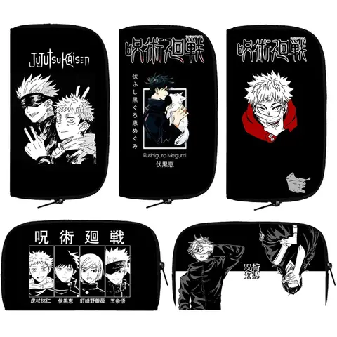 일본 애니메이션 Jujutsu Kaisen 지갑 Gojo Satoru 탑 Yuji Itadori 동전 가방 남성 여성 전화 머니 홀더 가방 롱 지갑 선물