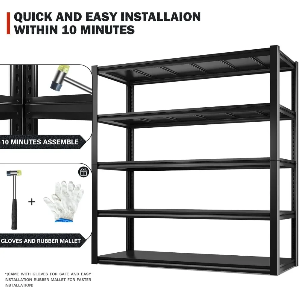 48.2 "W Opslag Planken Zware Garage Planken 72" H Metalen Planken Voor Opslag 3000lbs Verstelbare Garage Opslag