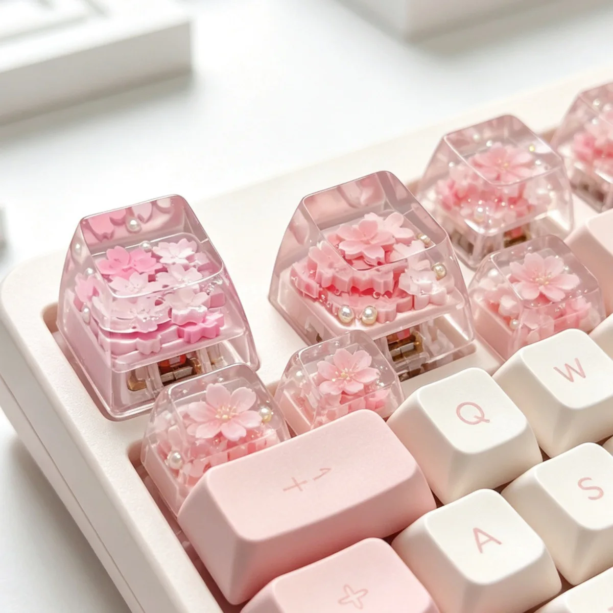 Original Resin Light-Transmitting 3D Customized Cherry Keyboard Mechanical Keycap DIY Creative Flower Keycap Single