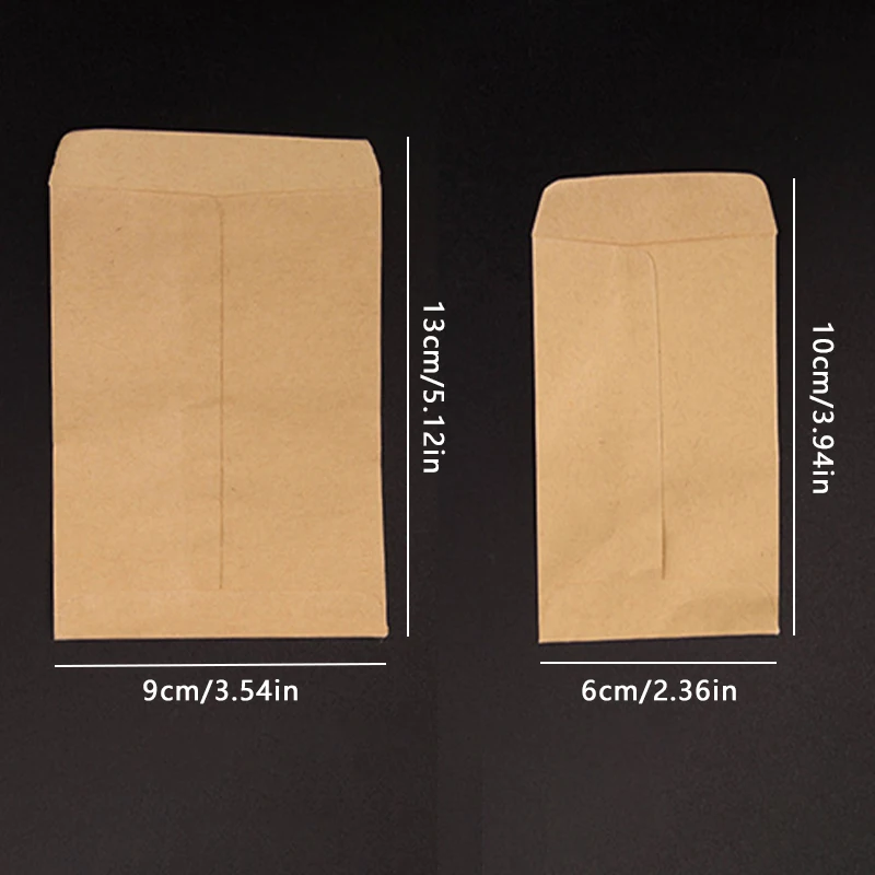 100Pcs Small Parts Envelopes Kraft Self Sealing Seed Coin Packets Envelope Stamps Storage for Home Garden Wedding Office