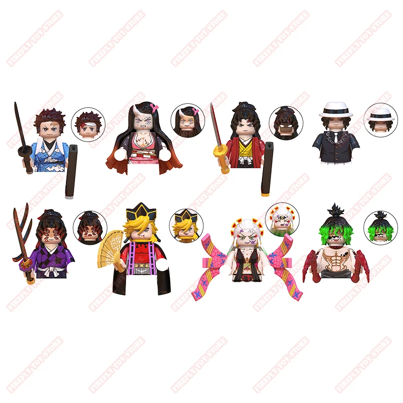 Demon Slayer Animazione Giocattoli periferici Tanjirou Nezuko Zenitsu Inosuke Muzan Piccola bambola Anime Action Model Figure Collection