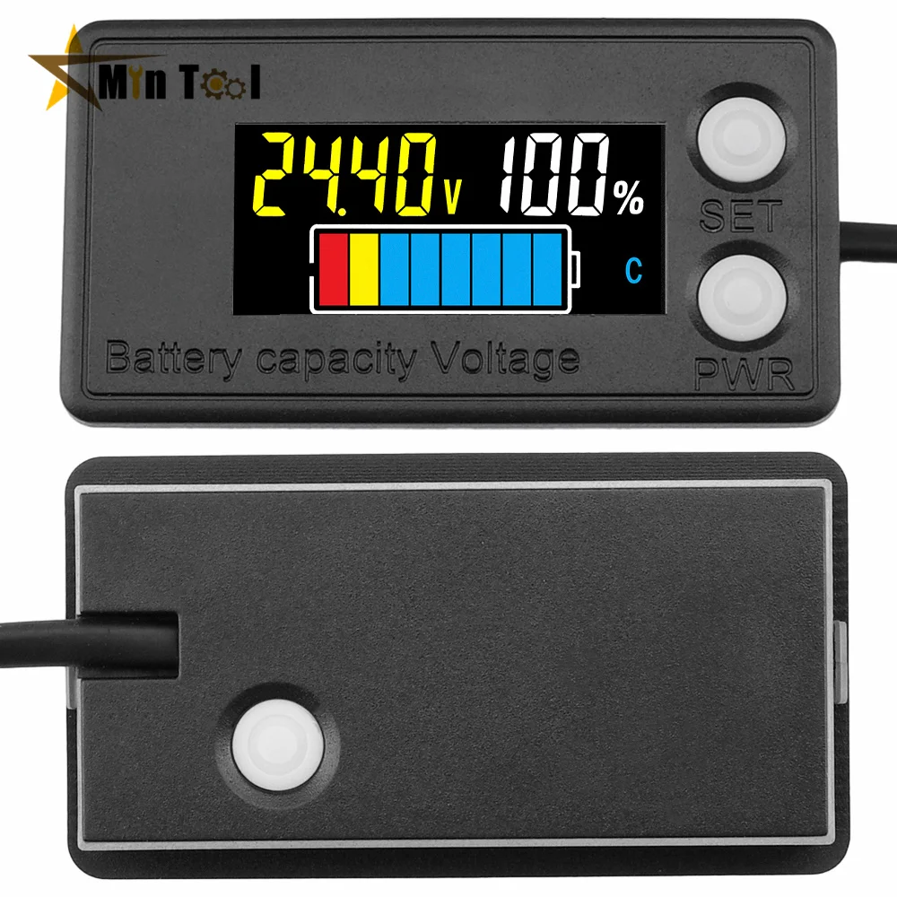 DC8-100V Battery Capacity Indicator LCD Digital Meter Lead-acid Lithium LiFe PO4 Voltage Tester for Car Tool Accessory