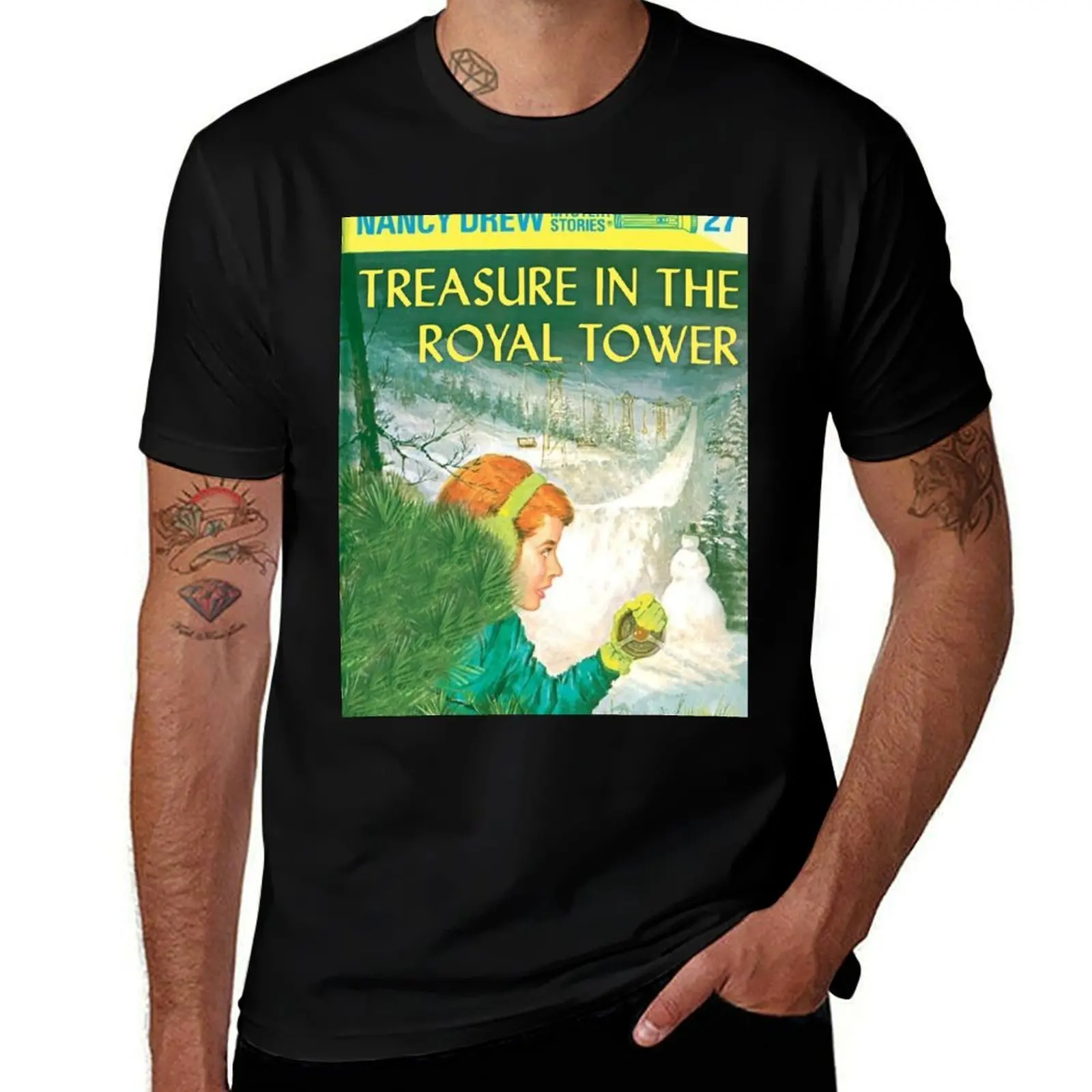 

Nancy Drew Vintage Style Book Cover - Treasure in the Royal Tower T-Shirt vintage shirts graphic tee Anime t-shirt men t shirts