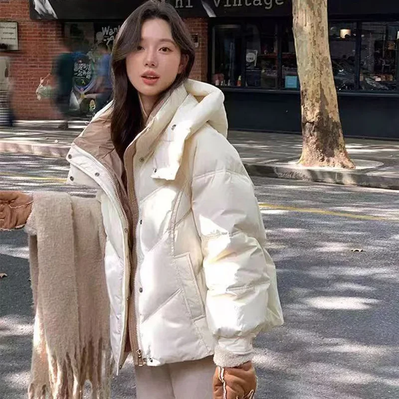 

Mid to Long Style Cotton Jacket for Women, Slim Fit, Fashion Outerwear, Big Fur Collar, Winter Coat, Korean Version, New