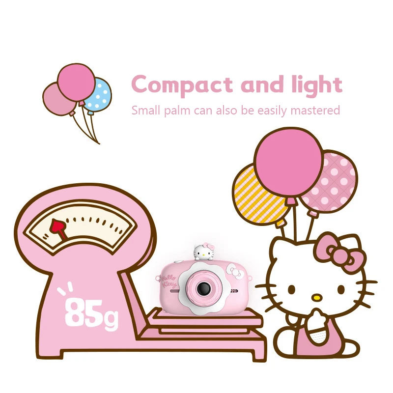 Sanrio Hello Kitty Children Creative Toy Camera Hd Digital 1080p Hd 2000w Pixels Pink Cartoon Cute Camera Girls Birthday Gift