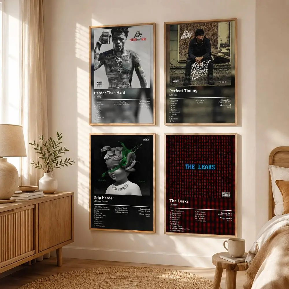 Modern Trap Icon L-Lil Baby Poster All-match HD Waterproof Self-Adhesive Wall Art Sticker For Home Bedroom