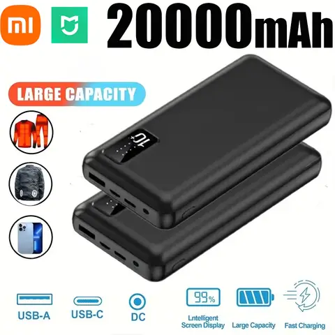 MIJIA 20000mAh 12V Power Bank Caricatore USB portatile Ricarica rapida Batteria esterna per riscaldamento/gilet Aria condizionata iPhone