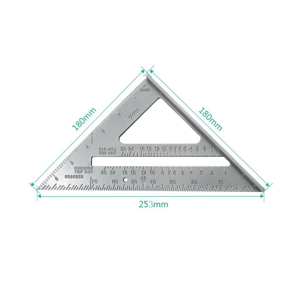 Triangle Rule 90 Degree Thickening Angle Rule Aluminum Alloy Carpenter Measurement Square Ruler Layout Tool Measurement Tool