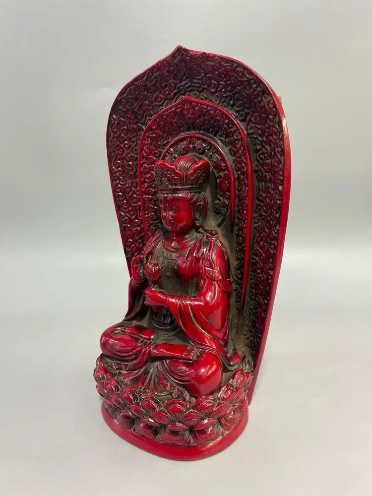 home decor Buddhist culture red coral Ksitigarbha Bodhisattva Dizang Pusa statue