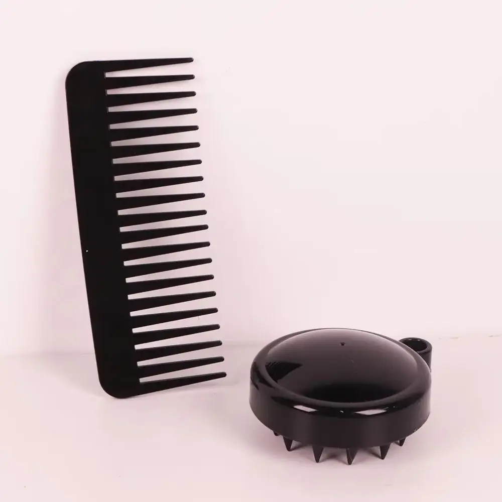 

Набор для ухода за волосами - силиконовая щетка для шампуня, пластиковая расческа с широкими зубьями, глубокая очистка кожи головы, специально для париков из натуральных волос