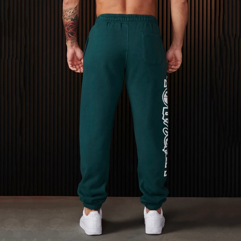 Men\'s Jogger Sweatpants American Style Men\'s Clothing Gym Sports Fitness Cotton Casual Pants Printed Mid Waist Drawstring Pants