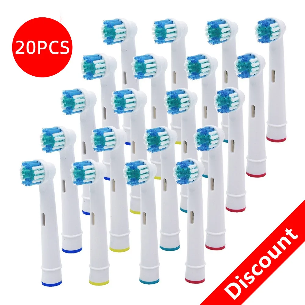 For Oral B/B raun / SmartSeries/TriZone/Advance Power/Pro Health/Triumph/3D 20pcs Replacement Brush Heads Electric Toothbrush