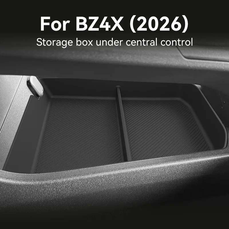 For Toyota BZ4X 2026 RHD Center Console Lower Storage Box Anti-Slip TPE Organizer Tray Right Hand Drive Car Interior Accessories