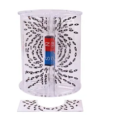 Stereoskopowy magnetyczny demonstrator linii indukcyjnej magnes trwały, eksperymentalne pole elektromagnetyczne (bez magnesu)
