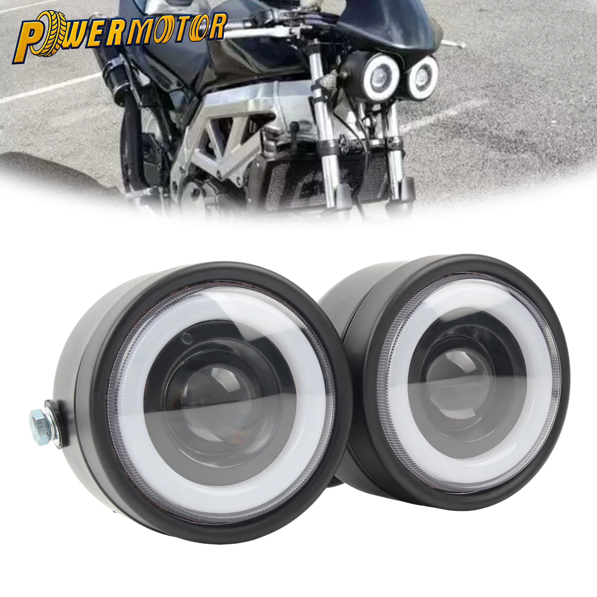 Motorcycle LED Twin Headlight Assembly With Angel Eye DRL For Harley Softail Fat Boy Heritage Classic FLSTC 1986-2013 Bad Boy