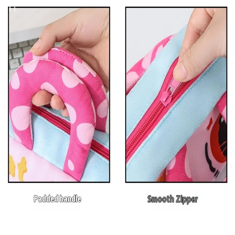 مقلمة ذات سعة كبيرة مع مقابض، حقيبة ظهر صغيرة للأطفال لتنظيم مقصورة المدرسة، رسوم متحركة لطيفة