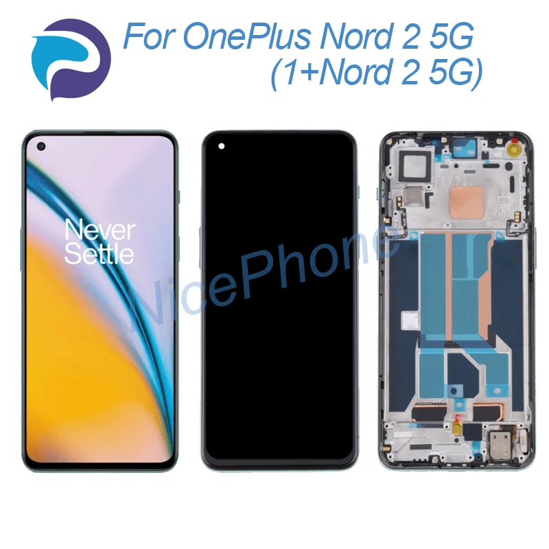 

for ONEPLUS Nord 2 5G LCD Screen + Touch Digitizer Display 2400*1080 DN2101, DN2103 1+Nord 2 5G LCD Screen Display