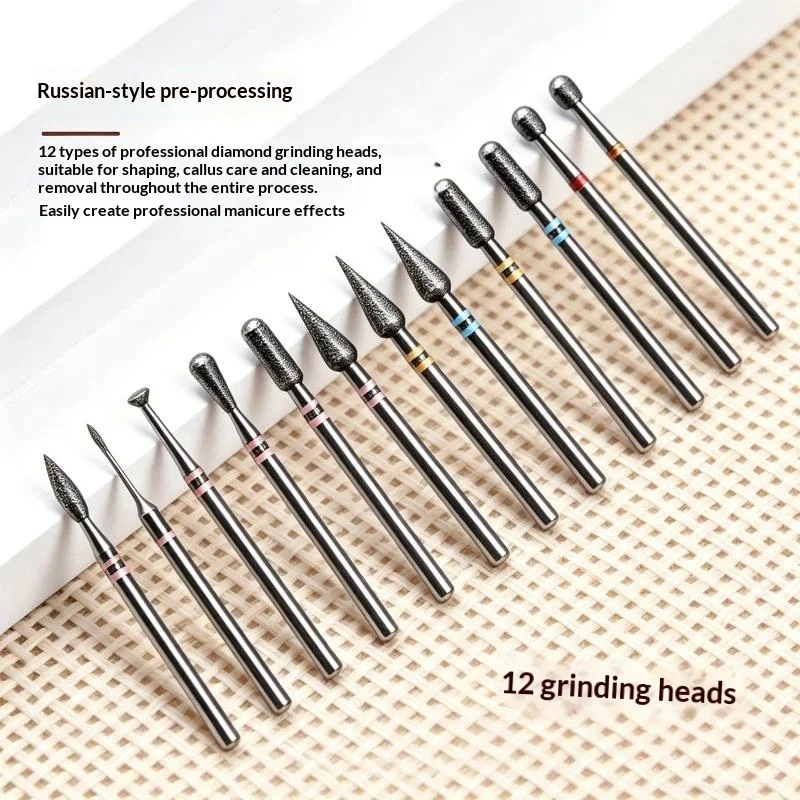 Diamond Nail Drill Bits Durable Material Multiple Uses For Home DIY Nail Art Cuticle Clean Gel Removing