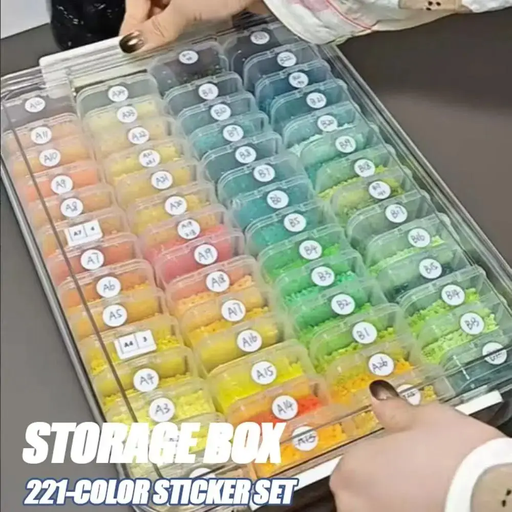 

Large Capacity Fuse Beads Organizer Clip Closure with Cover Melting Beads Storage Case 60 Small Boxes 221/303 Color Labels