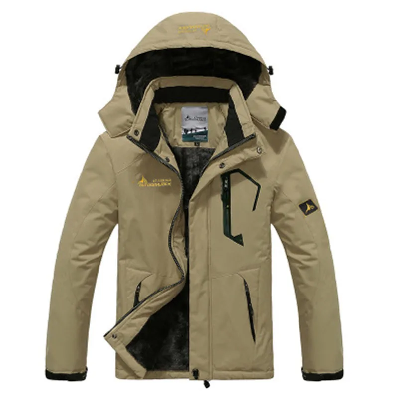 Men Winter Hooded Padded Jacket Thick Warm Cotton Lined Windproof Outdoor Coat Plus Size Couple Parka L-6XL