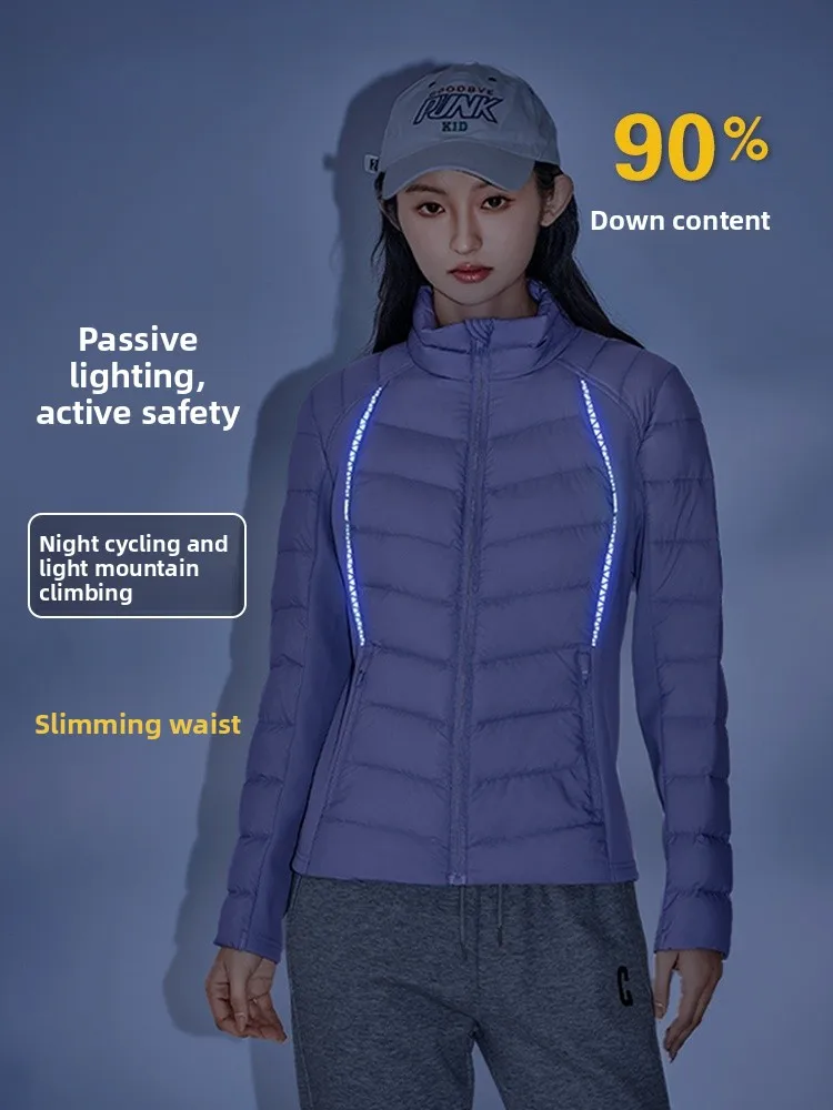 

Yaloo 2025 New Lightweight ort down Jaet Women's Yoga Fitn Sport Sle Winter Outerwear Comfortable Soft Polyester