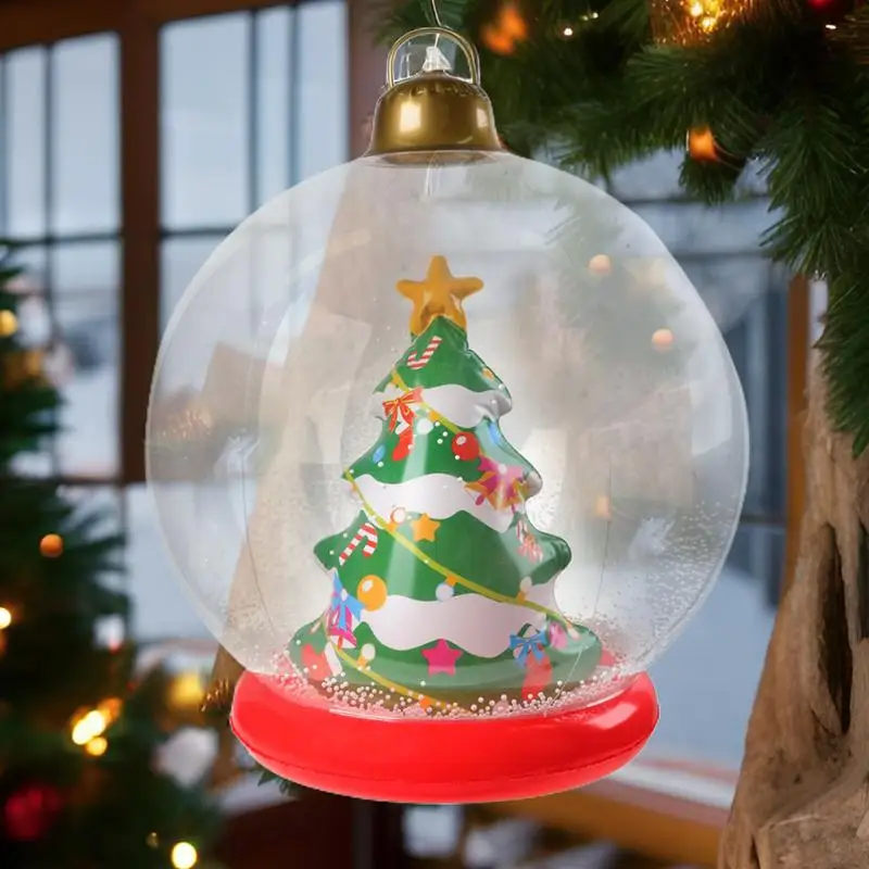 Bola inflable de Navidad con luces LED, decoración gigante para exteriores